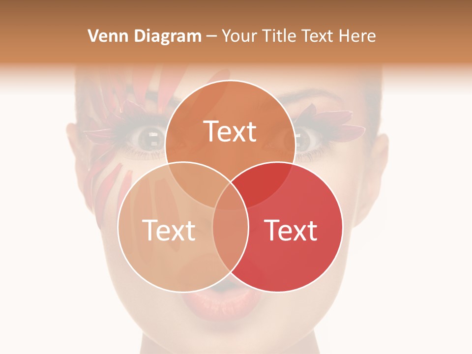 A Woman With Red Petals Painted On Her Face PowerPoint Template