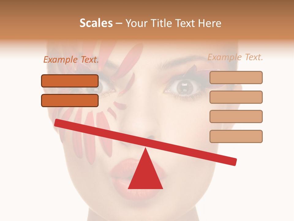 A Woman With Red Petals Painted On Her Face PowerPoint Template