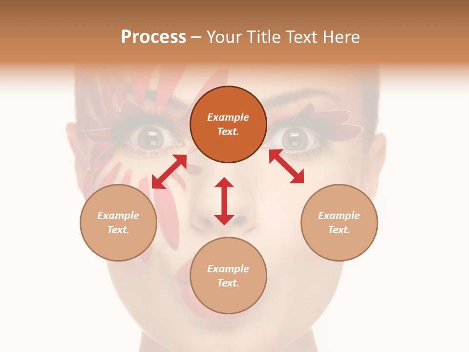 A Woman With Red Petals Painted On Her Face PowerPoint Template