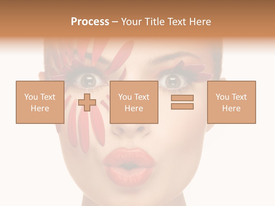 A Woman With Red Petals Painted On Her Face PowerPoint Template