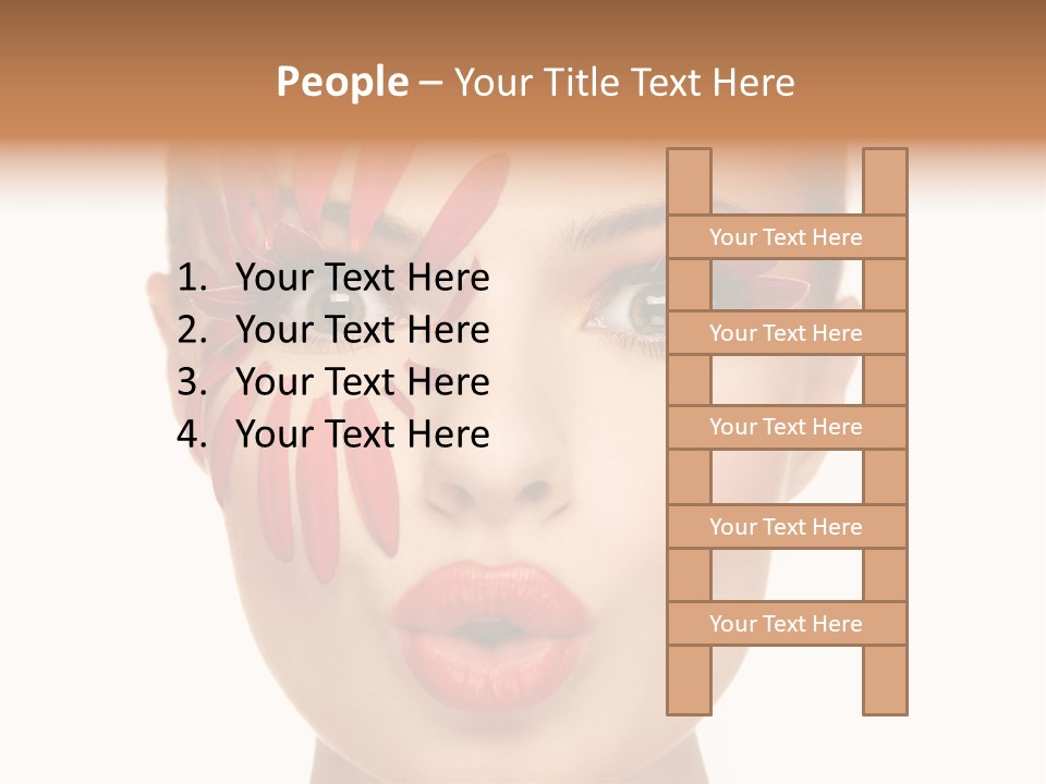 A Woman With Red Petals Painted On Her Face PowerPoint Template