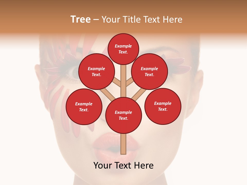 A Woman With Red Petals Painted On Her Face PowerPoint Template