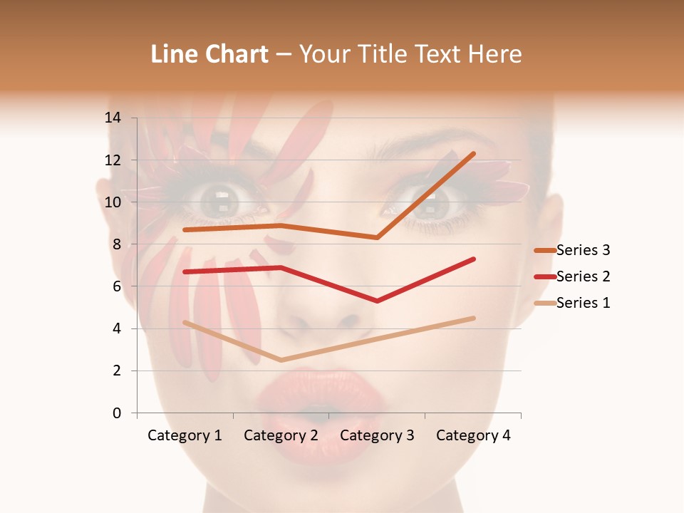A Woman With Red Petals Painted On Her Face PowerPoint Template