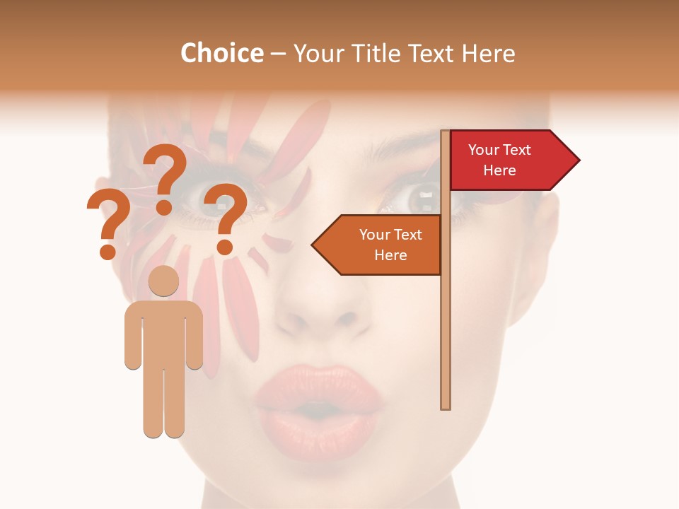 A Woman With Red Petals Painted On Her Face PowerPoint Template