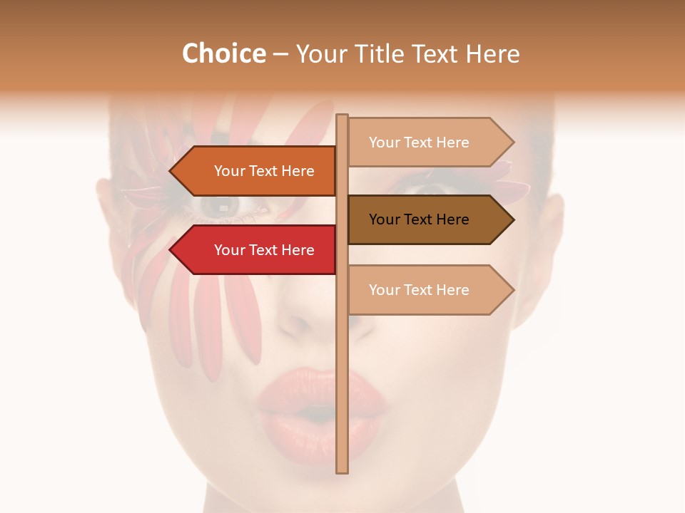 A Woman With Red Petals Painted On Her Face PowerPoint Template