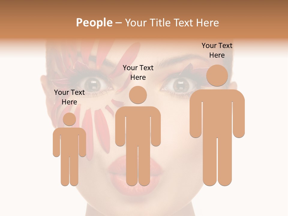 A Woman With Red Petals Painted On Her Face PowerPoint Template