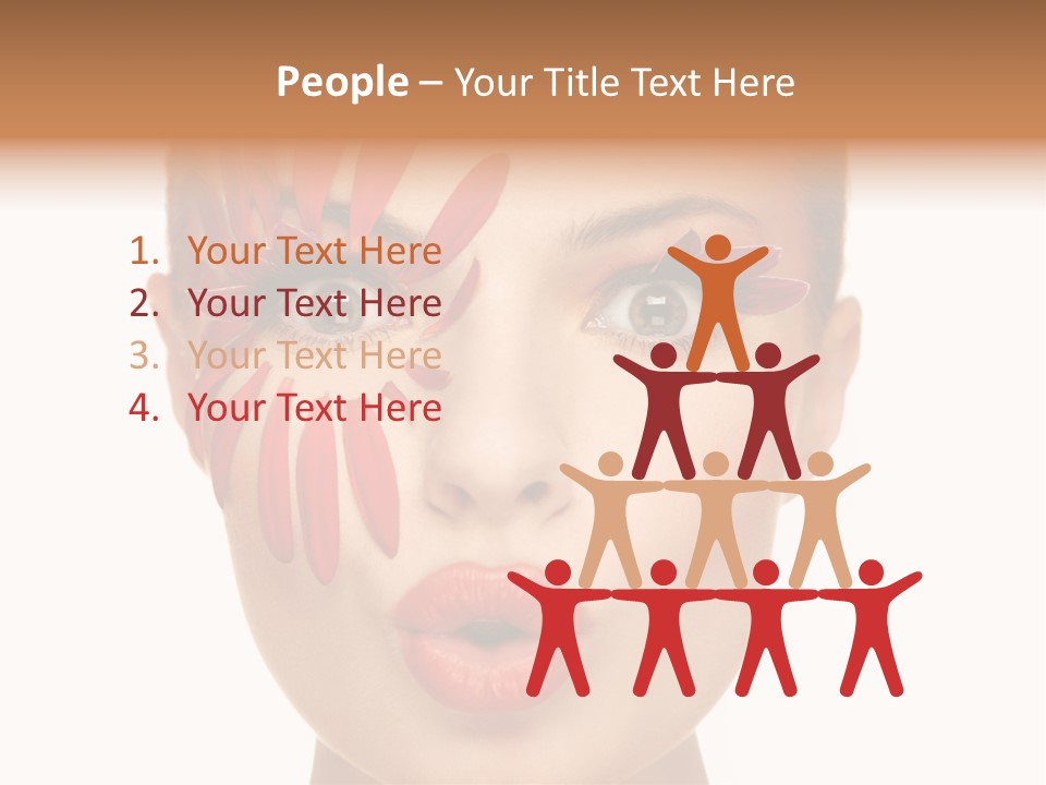A Woman With Red Petals Painted On Her Face PowerPoint Template