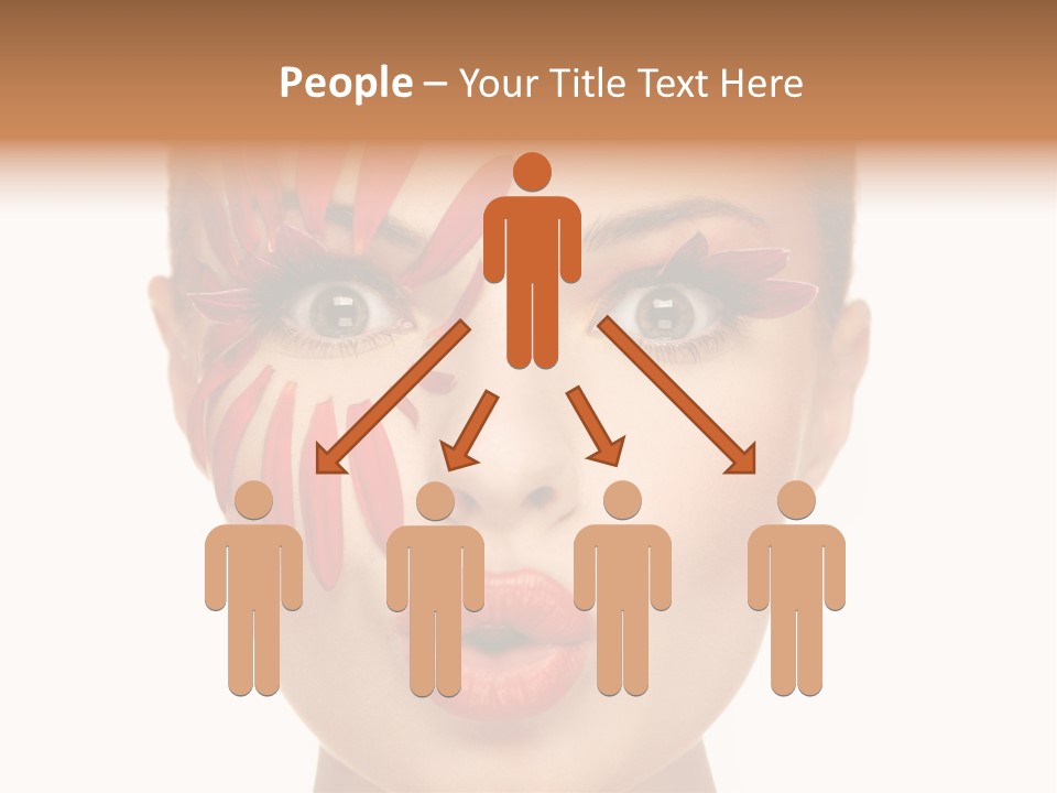 A Woman With Red Petals Painted On Her Face PowerPoint Template