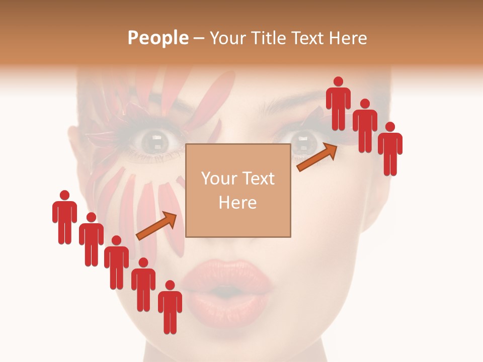 A Woman With Red Petals Painted On Her Face PowerPoint Template