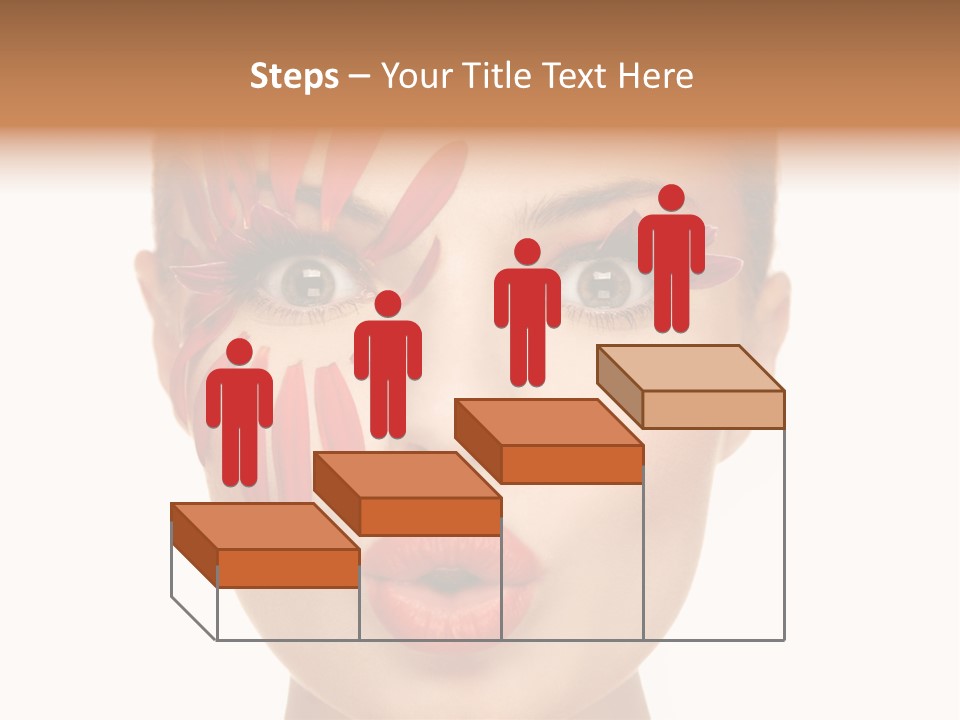 A Woman With Red Petals Painted On Her Face PowerPoint Template