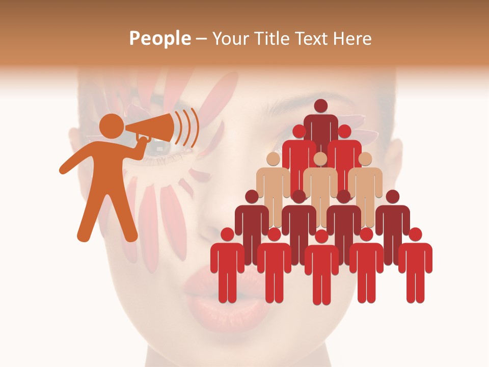 A Woman With Red Petals Painted On Her Face PowerPoint Template