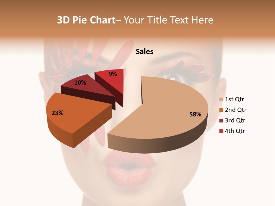 A Woman With Red Petals Painted On Her Face PowerPoint Template