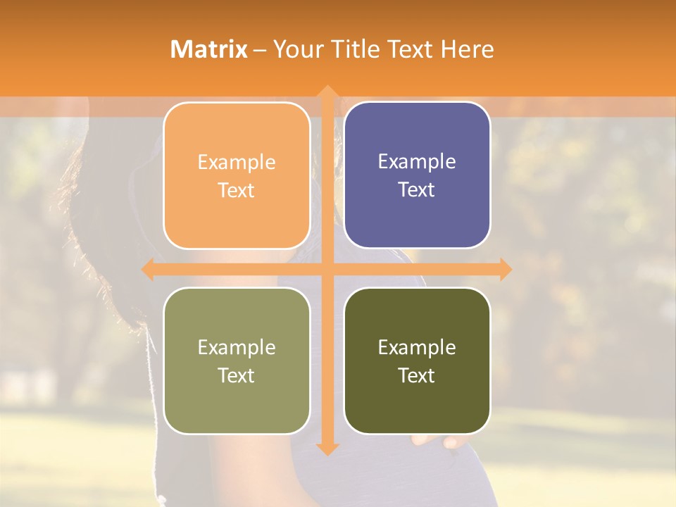 A Pregnant Woman In A Blue Dress Is Smiling PowerPoint Template