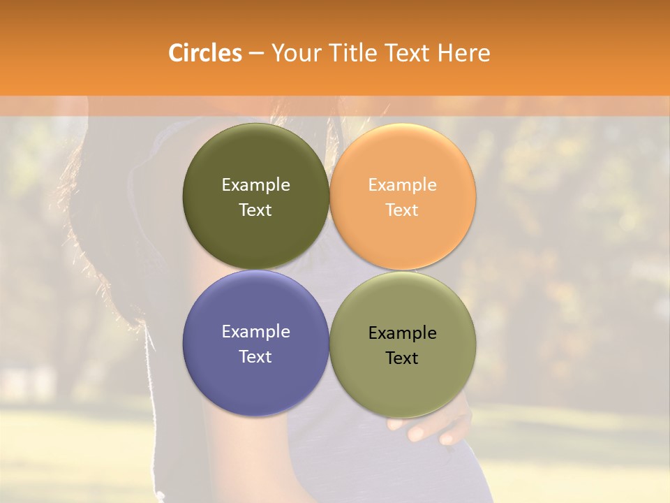 A Pregnant Woman In A Blue Dress Is Smiling PowerPoint Template