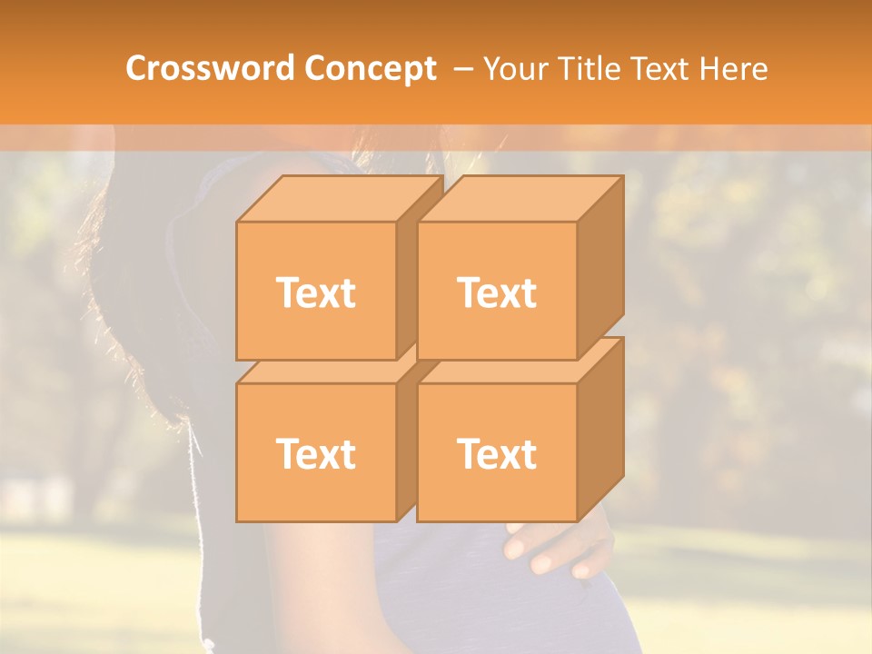 A Pregnant Woman In A Blue Dress Is Smiling PowerPoint Template