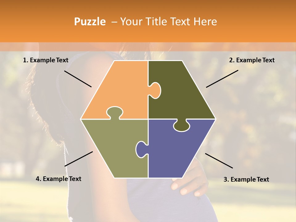 A Pregnant Woman In A Blue Dress Is Smiling PowerPoint Template