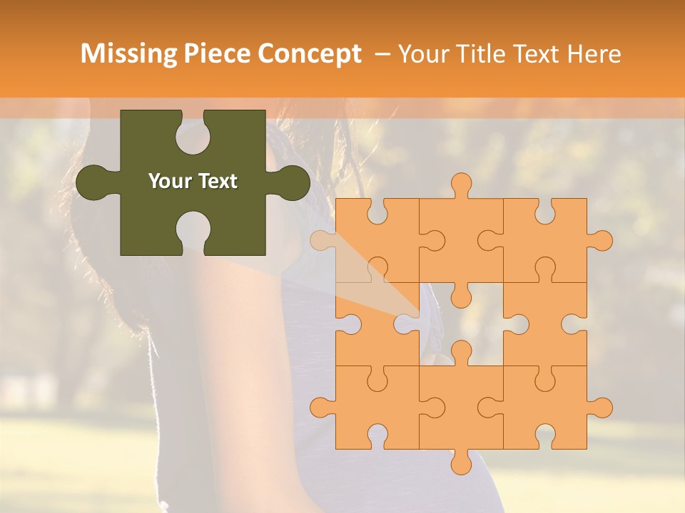 A Pregnant Woman In A Blue Dress Is Smiling PowerPoint Template