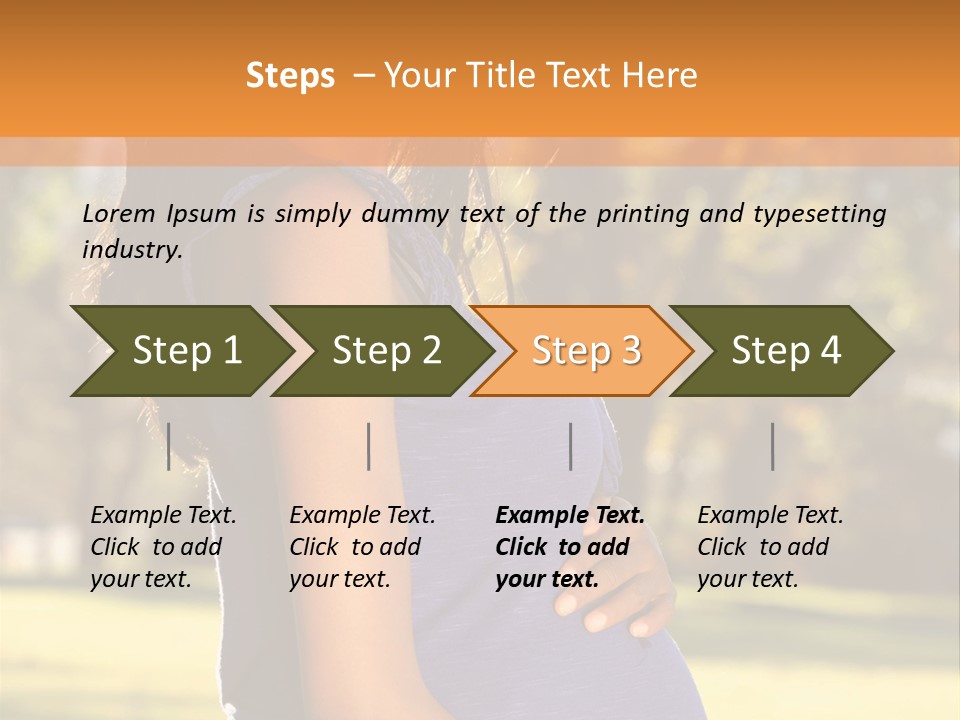 A Pregnant Woman In A Blue Dress Is Smiling PowerPoint Template