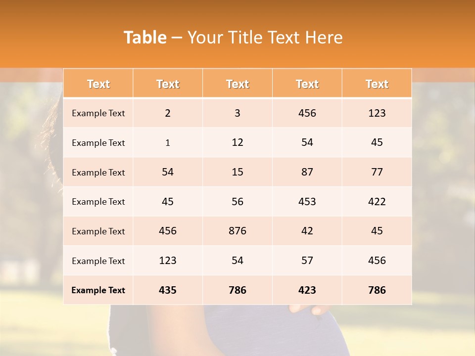 A Pregnant Woman In A Blue Dress Is Smiling PowerPoint Template