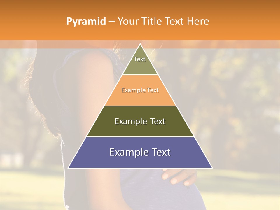 A Pregnant Woman In A Blue Dress Is Smiling PowerPoint Template