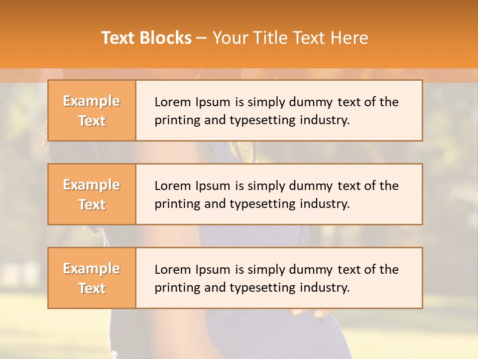 A Pregnant Woman In A Blue Dress Is Smiling PowerPoint Template