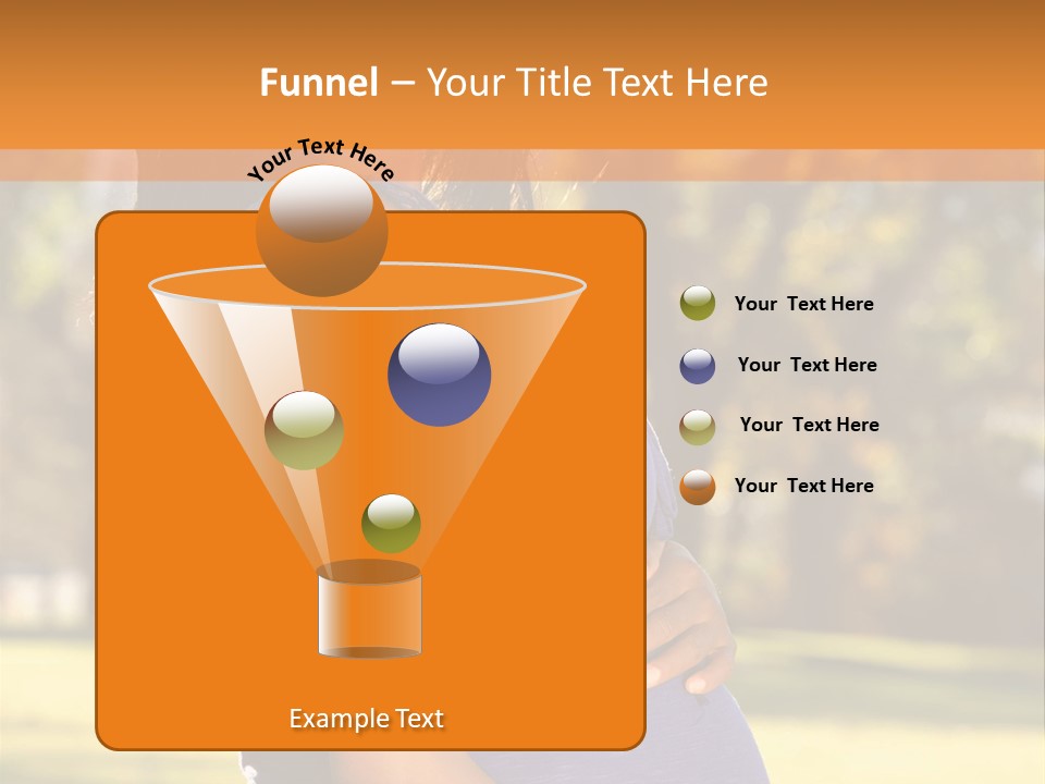 A Pregnant Woman In A Blue Dress Is Smiling PowerPoint Template