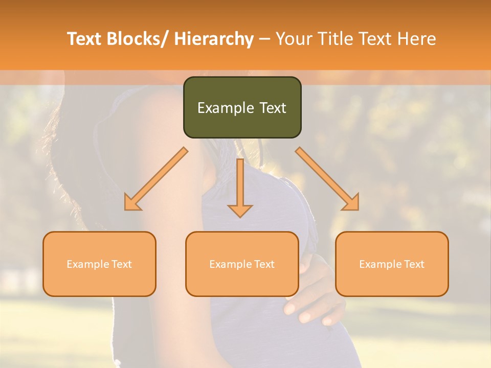 A Pregnant Woman In A Blue Dress Is Smiling PowerPoint Template