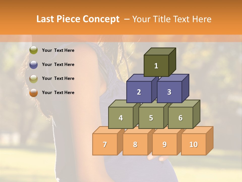 A Pregnant Woman In A Blue Dress Is Smiling PowerPoint Template