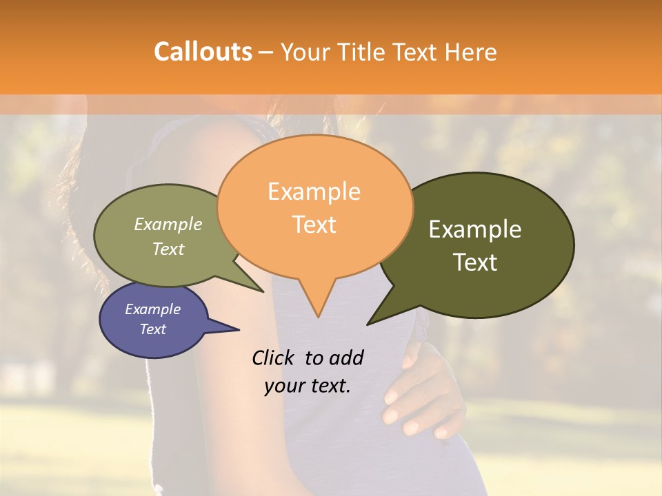 A Pregnant Woman In A Blue Dress Is Smiling PowerPoint Template