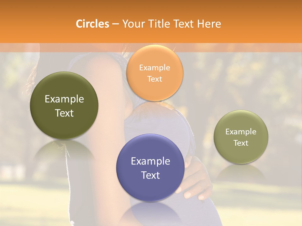 A Pregnant Woman In A Blue Dress Is Smiling PowerPoint Template