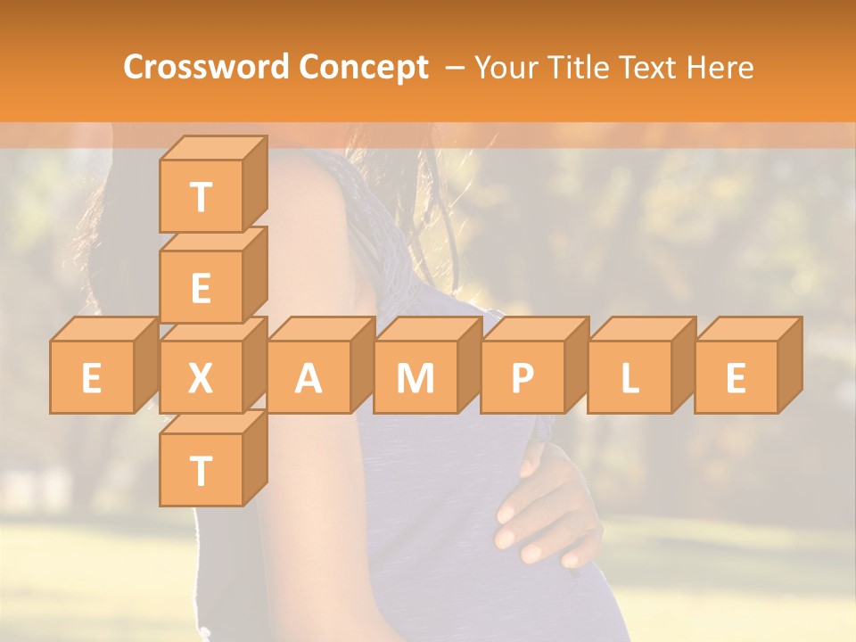 A Pregnant Woman In A Blue Dress Is Smiling PowerPoint Template