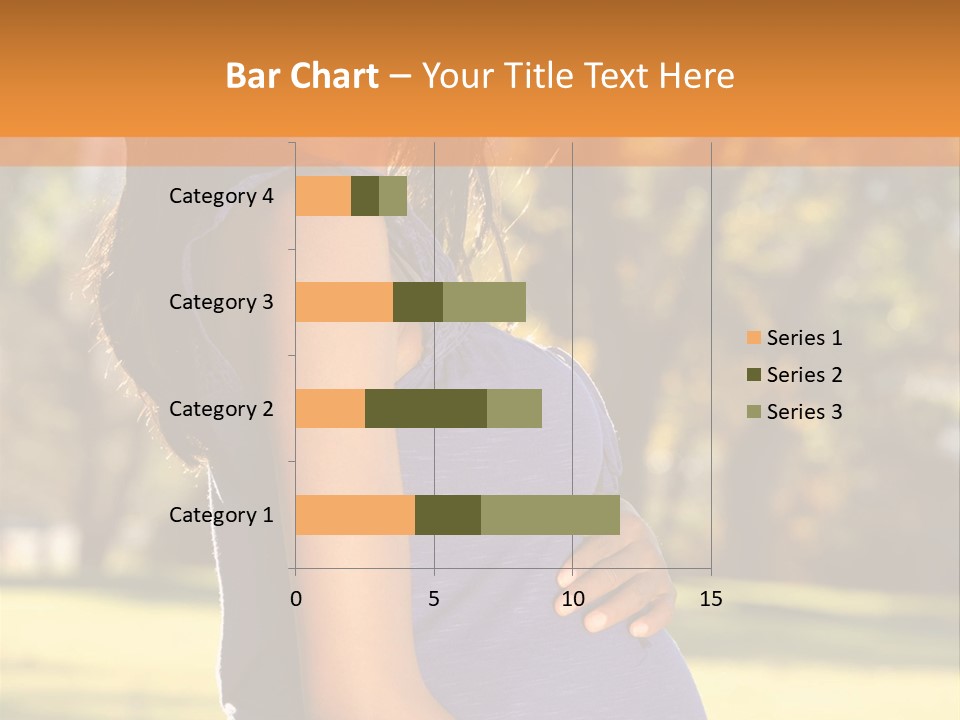 A Pregnant Woman In A Blue Dress Is Smiling PowerPoint Template