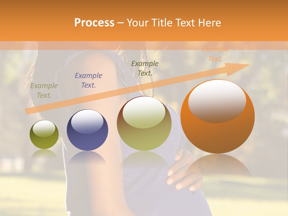 A Pregnant Woman In A Blue Dress Is Smiling PowerPoint Template