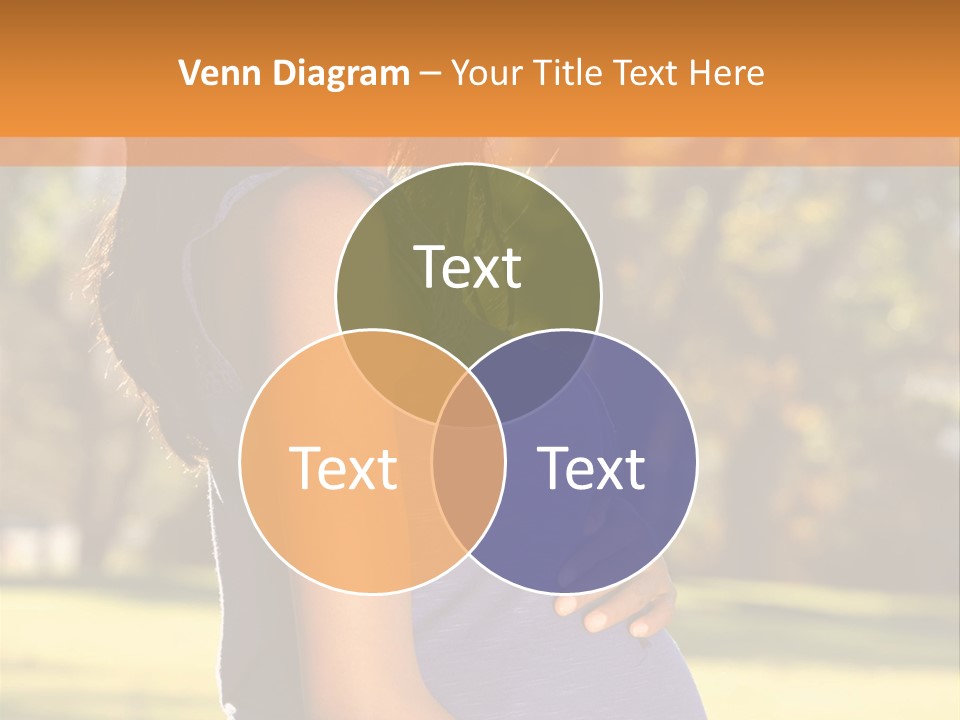 A Pregnant Woman In A Blue Dress Is Smiling PowerPoint Template