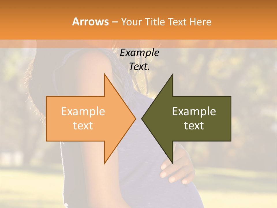 A Pregnant Woman In A Blue Dress Is Smiling PowerPoint Template