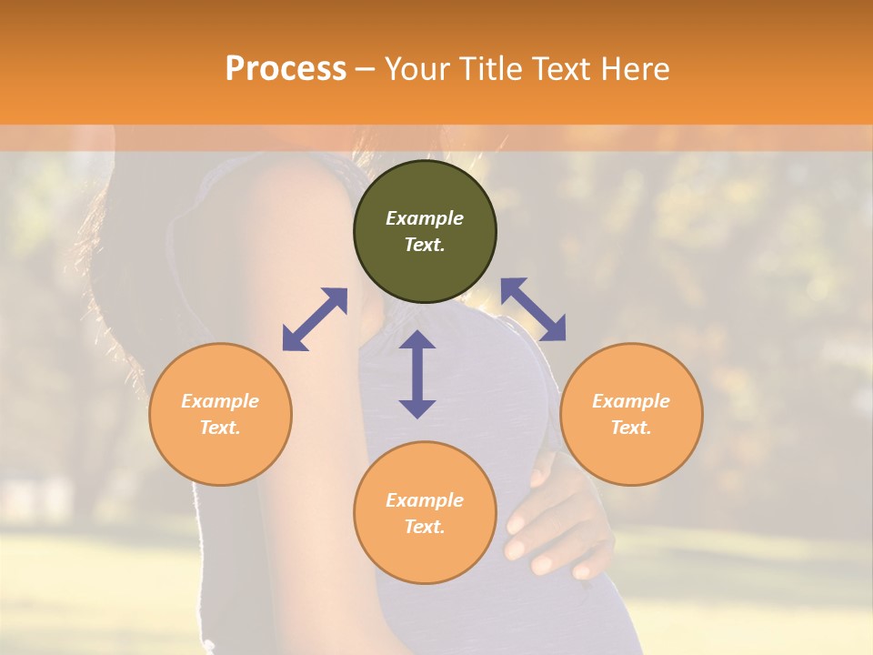 A Pregnant Woman In A Blue Dress Is Smiling PowerPoint Template