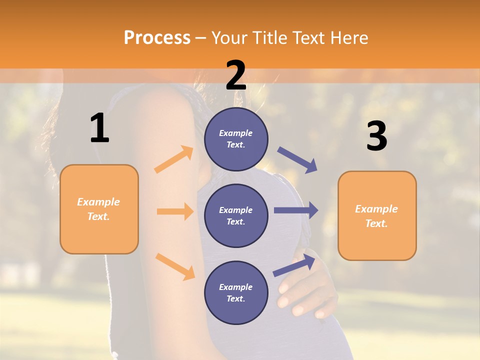 A Pregnant Woman In A Blue Dress Is Smiling PowerPoint Template