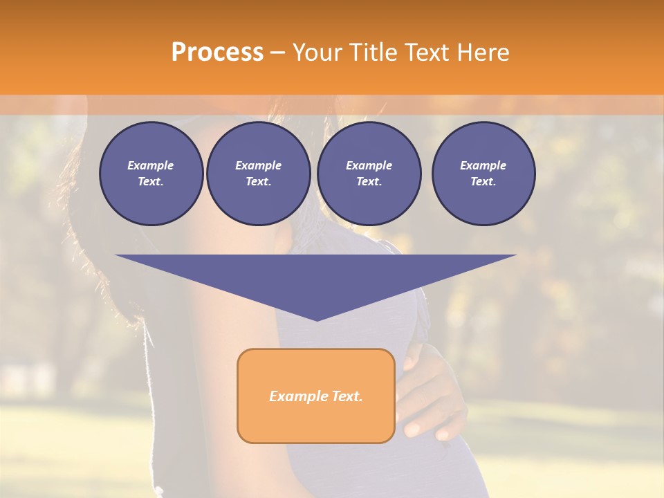 A Pregnant Woman In A Blue Dress Is Smiling PowerPoint Template