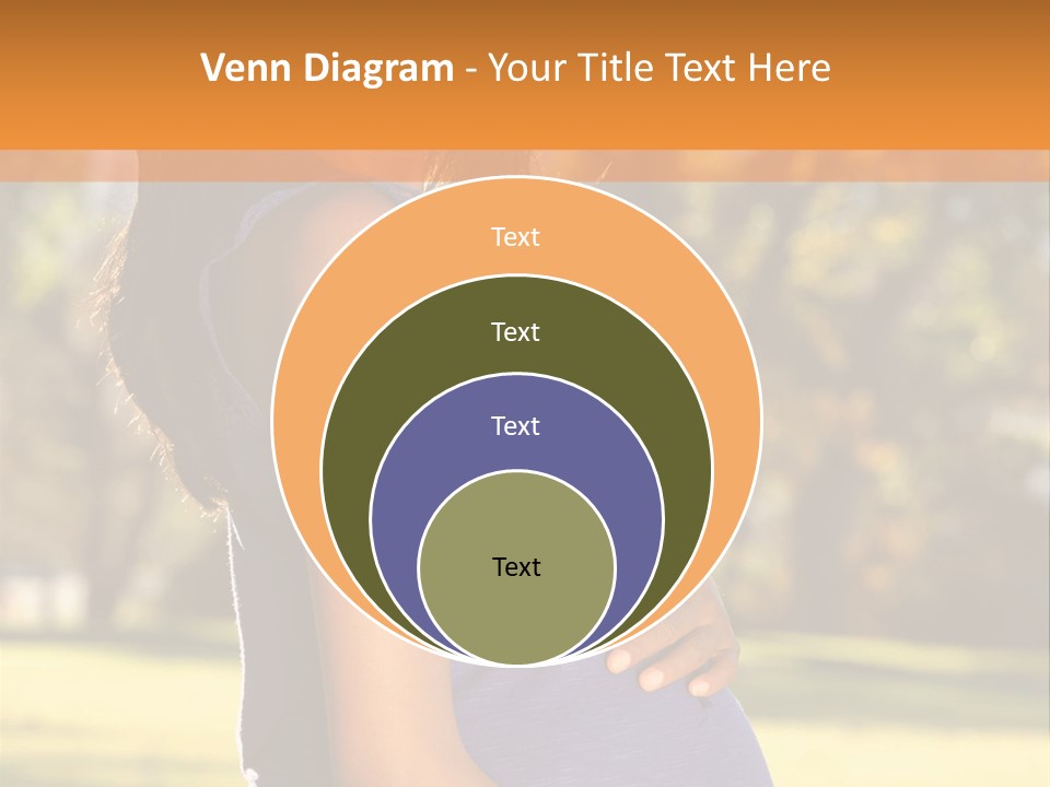 A Pregnant Woman In A Blue Dress Is Smiling PowerPoint Template