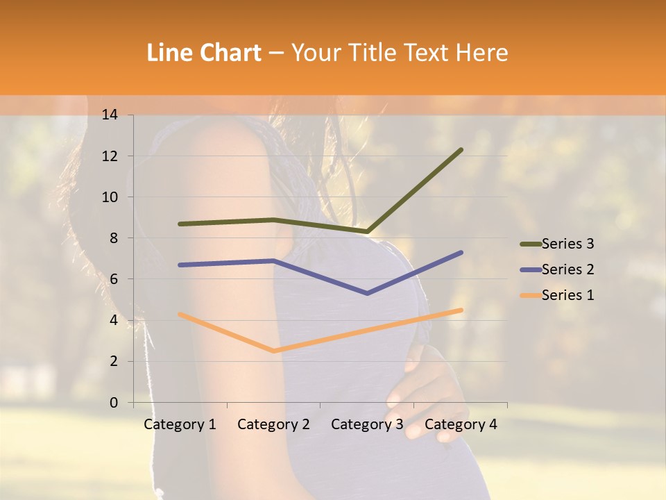 A Pregnant Woman In A Blue Dress Is Smiling PowerPoint Template