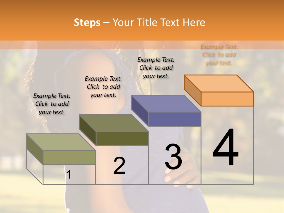 A Pregnant Woman In A Blue Dress Is Smiling PowerPoint Template