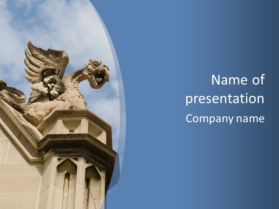 A Statue On Top Of A Building With A Sky Background PowerPoint Template