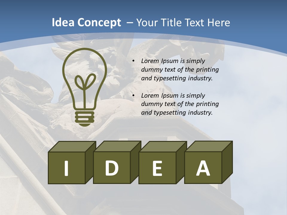 A Statue On Top Of A Building With A Sky Background PowerPoint Template