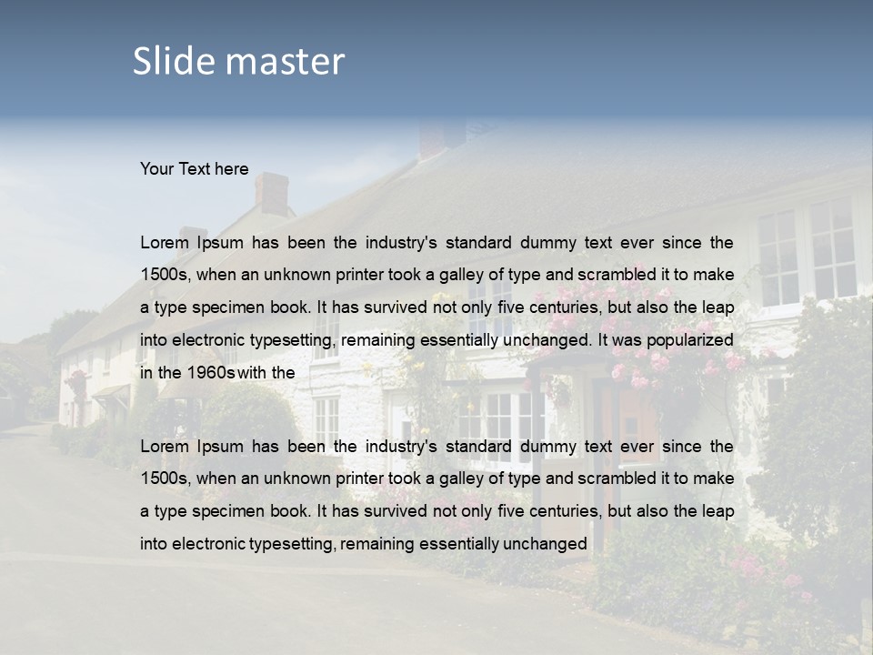 English Spring Gold PowerPoint Template