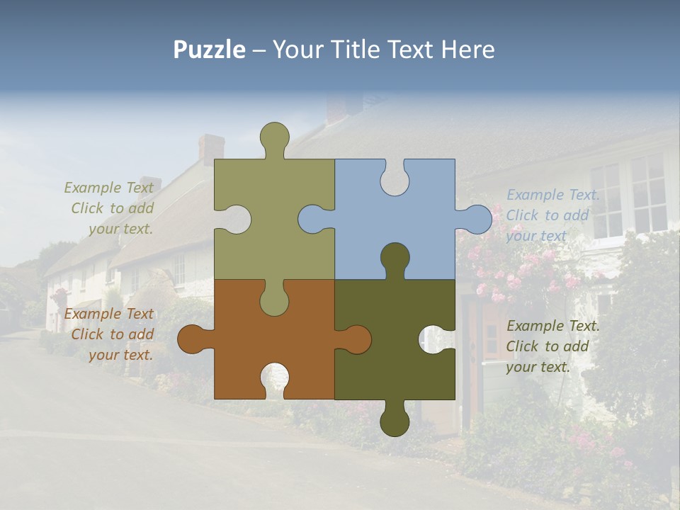 English Spring Gold PowerPoint Template