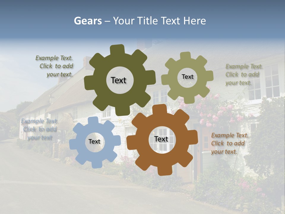 English Spring Gold PowerPoint Template