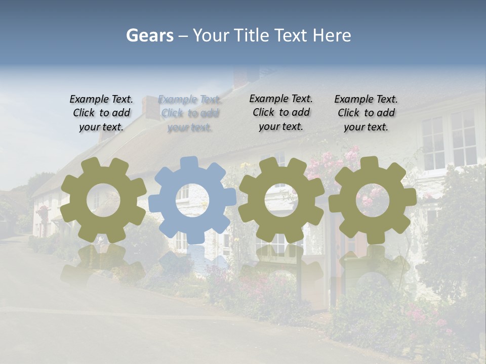 English Spring Gold PowerPoint Template