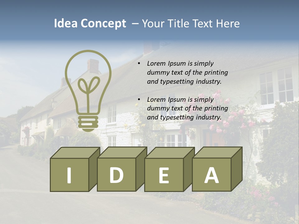 English Spring Gold PowerPoint Template