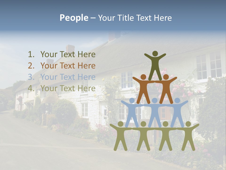 English Spring Gold PowerPoint Template