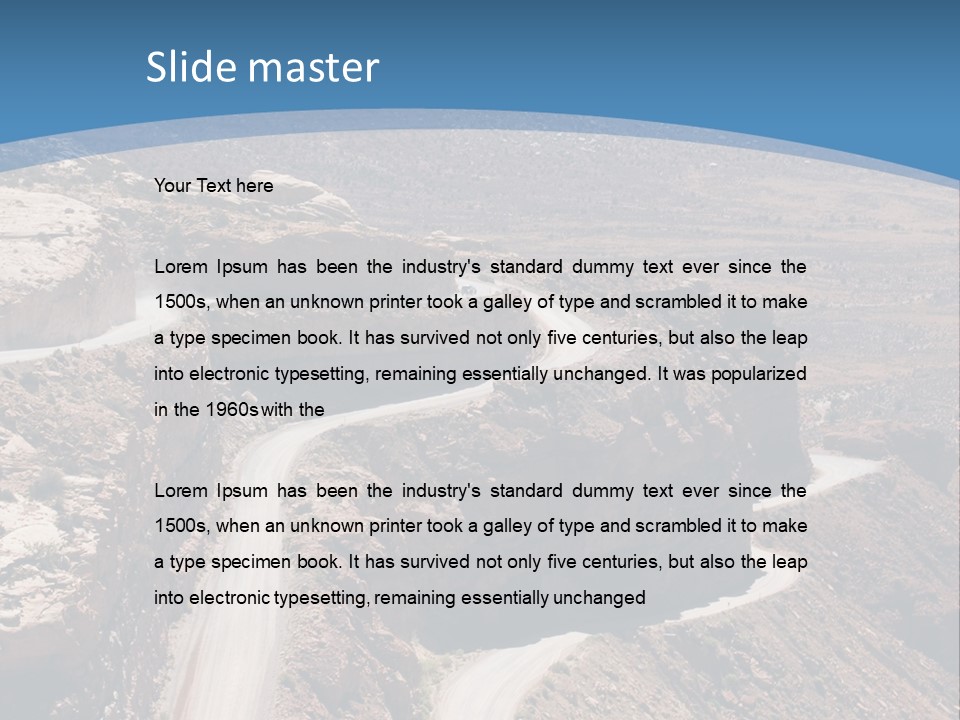 A Scenic View Of A Canyon With A Road Going Through It PowerPoint Template